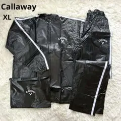 【美品】キャロウェイ ゴルフ レインウェア セットアップ スポーツウェア 黒XL