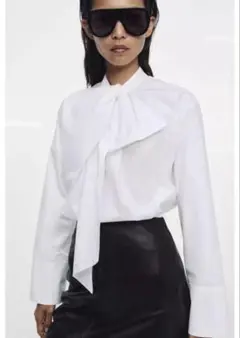 ZARA タイディテールポプリンワンピース ZW COLLECTION XS - メルカリ