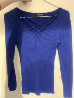 ブルー M ニット・セーター