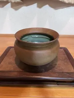 唐物 砂張 張廣徳製 筆洗 【古玩 中国 建水 煎茶 茶道具 茶こぼし