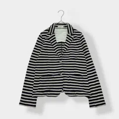 ZAMPA ザンパ ボーダー柄 スウェット ジャケット ネイビー ベージュ M