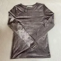 MOUSSY ベルベット ベロアトップス 長袖 ラインストーントップス