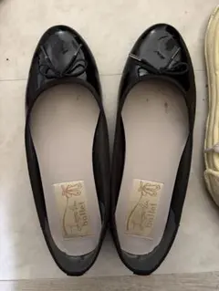 バレエシューズ ブラック リボン付き