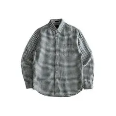 【希少】J.CREW 最高級アイリッシュリネン100% 長袖チェックシャツ M