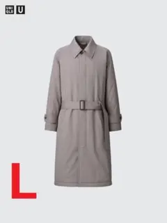 ユニクロU パデッドステンカラーコート 05 GRAY Lサイズ