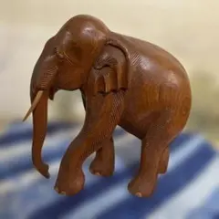 木彫り ゾウ 置物 木彫り オブジェ アジアン 雑貨 インテリア 象開運
