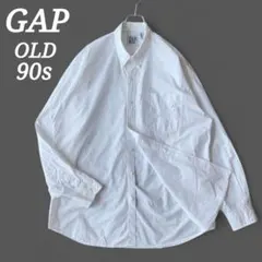 希少 90s OLD GAP ギャップ BD シャツ ポケット エンブレム刺繍