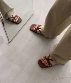 CANAL JEAN ナローストラップペタサンダル El mar 24cm