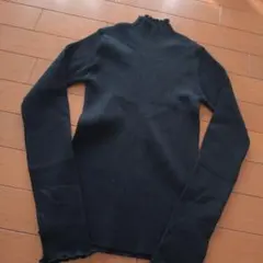 GRL メロウネック リブニット 長袖 ブラック