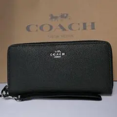 COACH コーチ 財布 ストラップ付 シグネチャー ロング ジップ C4451