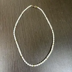 N109 ネックレス ライスパール 真珠 14K刻印 アクセサリー レトロ 
