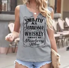 ♡未使用品♡ノースリーブ タンクトップ Vネック 海外ギャル グレー XL