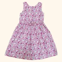 H&M 花柄 2way コットン ワンピース リバティ 柄 ピンク リボン 綿