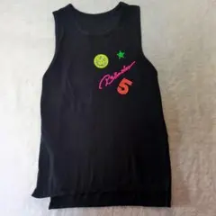 R-LONDONビーズ装飾 ブラックタンクトップ