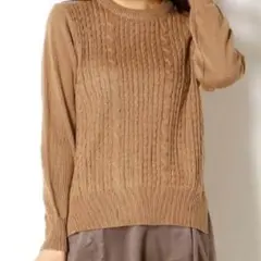 アースミュージックアンドエコロジー　ベーシックケーブルニットプルオーバー