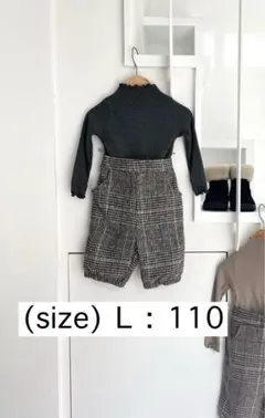 チェック柄パンツ 110 韓国子供服 ohho グレンチェック 秋冬 パンツ