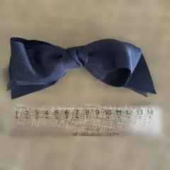 紺リボン バレッタ ネイビー 髪飾り ヘアアクセサリー 髪どめ
