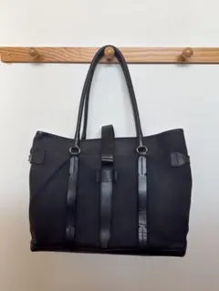 美品 土屋鞄 キャラバン グランドキャリー トートバッグ レザー キャンバス 黒のサムネイル