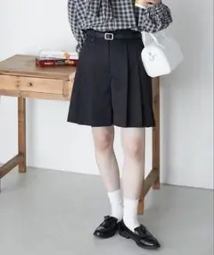BONLECILL チノプリーツキュロットパンツ M ブラック