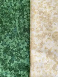 cosmo TEXTILE グリーン,イエロー系 花柄コットン生地 ２枚セット