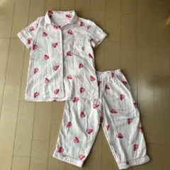 いちご柄ダブルガーゼパジャマセット 140cm