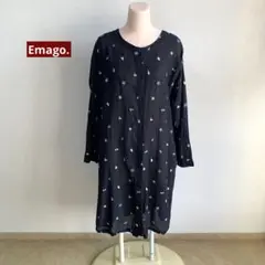 Emago. イマゴ　刺繍ワンピース ブラック