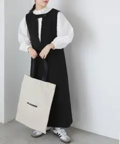 【forksy.】前後2way深Vネックジャンパースカート