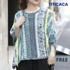 TITICACA チチカカ　ポンチョ　ネイビー　FREE