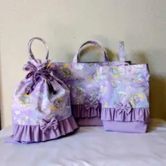 入園入学3点set レッスンバッグ　シューズケース　　体操服袋　ハンドメイド