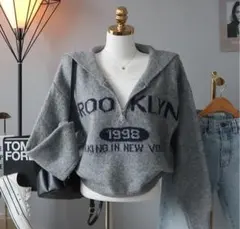 グレー フード付き セーター BROOKLYN 1998