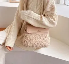 最終セール❗️新品❗️winkmiuプードルファーショルダーバッグ アイボリーバッグ