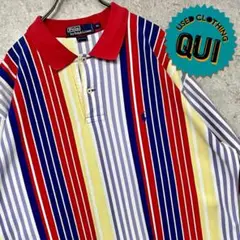 レア90s US古着○ポロバイラルフローレン ストライプポロシャツ メンズ2XL