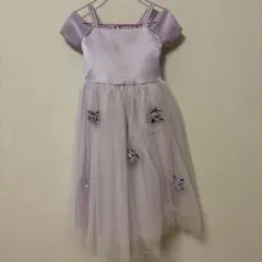 薄紫お花チュールドレスとファーコート110サイズCatherinecottage