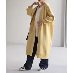 美品　ハグユー　HUG.U スポンジニットロングカーディガン　コクーンシルエット