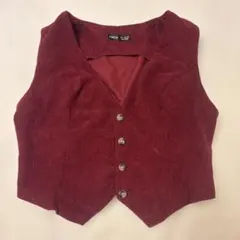 SHEIN ボルドー コーデュロイ ベスト M