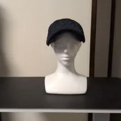 ネイビー キャスケット 編み物風