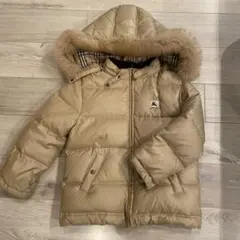 バーバリー　キッズ　ベージュ ダウンコート ファー付き
