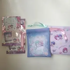 サンリオ　リトルツインスターズ　キキ&ララ　プチ巾着　2種セット