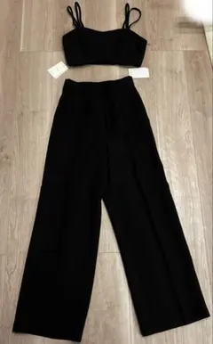 callautia (JUNOAH)ブラック パンツセットアップ M