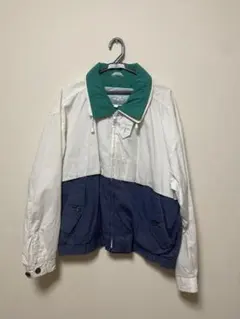 ナイロンジャケット カラーブロック ホワイト/ネイビー/グリーン