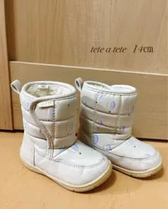 tete a tete 中ボア暖か長靴　スノーブーツ　14㎝