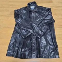 monkey time 黒レザーシャツ激安