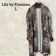 Lily by Firmiana【L】 花柄ロングカーディガン ダークカラー