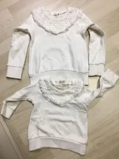 ブランシェス 80 110 姉妹お揃い トレーナー 白
