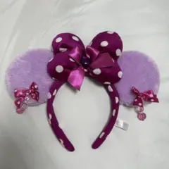ディズニー　カチューシャ　ピンク　ミニー　紫