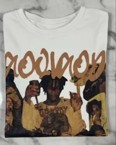 ZAYOSHE グラフィック ロンT ホワイト ラップT風 ストリート 古着