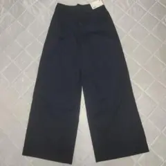 UNIQLO ハイウエストワイドパンツ ネイビー 61cm