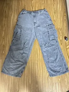 グレー ワークパンツ