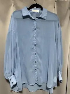 AS KNOW AS plus ブルー 長袖シャツ F