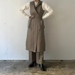 【foufou】玉虫ワンピース ハイネックフラップドレス